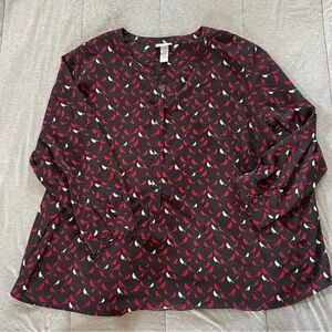 Catherines Black and‎ Red Blouse